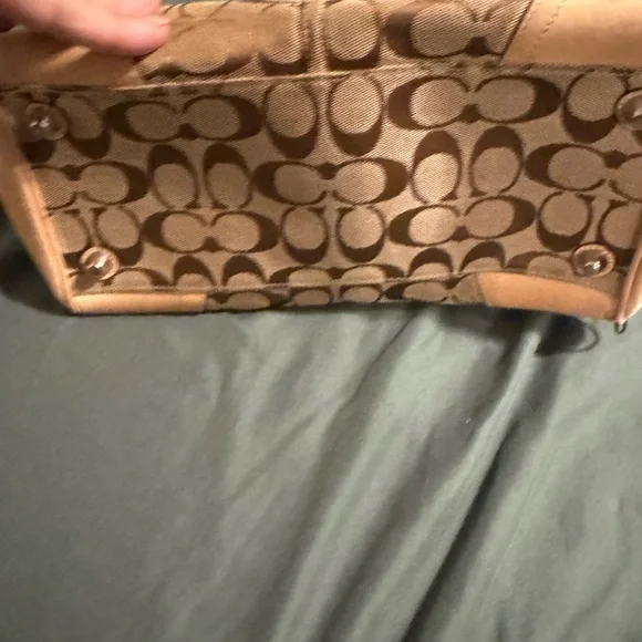 Coach Signature Canvas Satchel and Wristlet Set in Tan and Black Vintage Bundle! - Picture 6 of 8